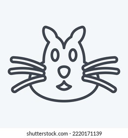 Icon Chipmunk. related to Animal Head symbol. line style. simple design editable. simple illustration. cute. education