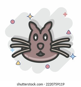 Icon Chipmunk. related to Animal Head symbol. Comic Style. simple design editable. simple illustration. cute. education