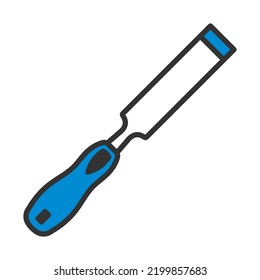 Icon Of Chisel. Editable Bold Outline With Color Fill Design. Vector Illustration.