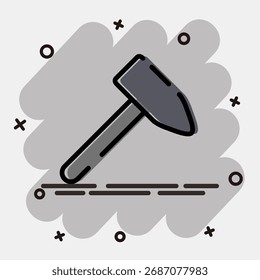 Icon chisel. Gold mining elements. Icon in comic style.