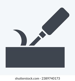 Icon Chisel. related to Carpentry symbol. glyph style. simple design editable. simple illustration