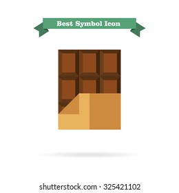 Icon of chocolate bar in foil wrap