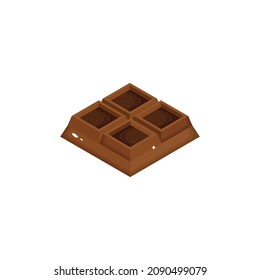 Icon of chocolate bar in isometric design vector 