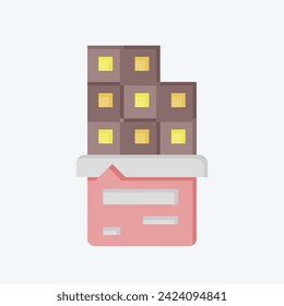 Icon Chocolate Bar. related to Fast Food symbol. flat style. simple design editable. simple illustration