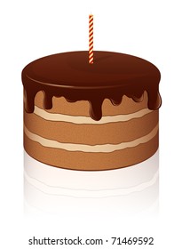 Icon of Chocolate cake. Vector illustration. EPS10