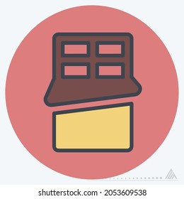 Icon Chocolate - Color Mate Style - Simple illustration, Editable stroke, Design template vector, Good for prints, posters, advertisements, announcements, info graphics, etc.