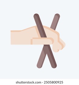 Icon Chopsticks. related to Korea symbol. flat style. simple illustration