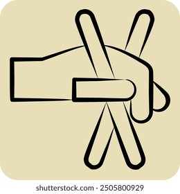 Icon Chopsticks. related to Korea symbol. hand drawn style. simple illustration