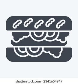 Icon Choripan. related to Argentina symbol. glyph style. simple design editable. simple illustration