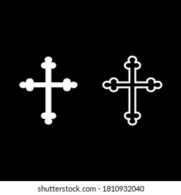 Icon christian cross color white