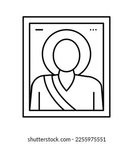 vector de icono de línea de cristiandad de icono. símbolo de cristiandad. símbolo de contorno aislado ilustración negra