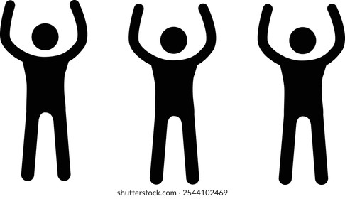 icon of Christians worshiping with hands lifted 