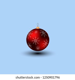 Icon of Christmas ball with snowflakes pattern