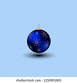 Icon of Christmas ball with snowflakes pattern