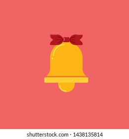 Icon Christmas Bell Flat Design, Simple, Vector