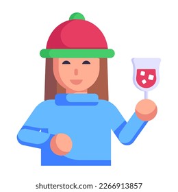 An icon of christmas boy flat vector 