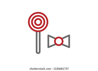 Icon  Christmas Candy Simple Design Vector Illustration .