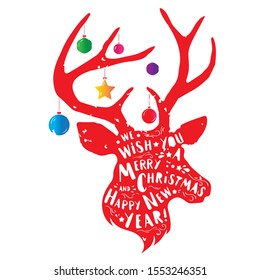 Icon Christmas Deer Vector Style  colorful combination