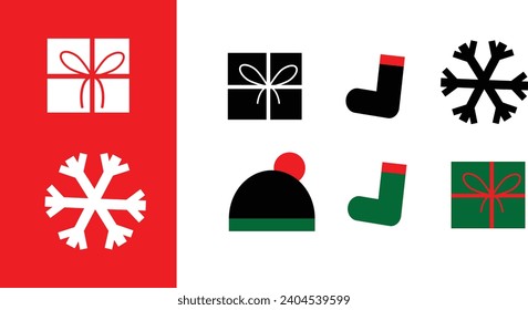 Icon Christmas Edition. Vektorgrafik. Bearbeitbarer Vektor