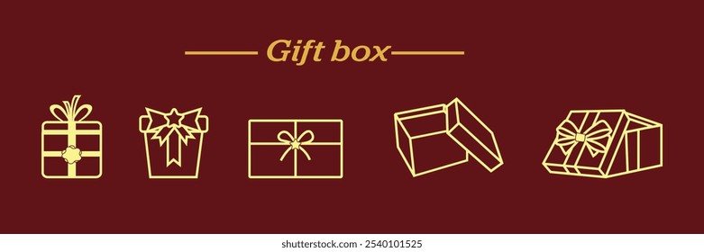  Symbol Weihnachten, Geschenkbox, Weihnachtsbaum, Frohe Weihnachten