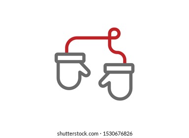 Icon  Christmas Gloves Simple Design Vector Illustration .