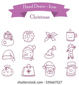 Icon of Christmas holiday vector collection stock