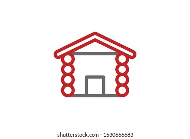 Icon  Christmas House Simple Design Vector Illustration .