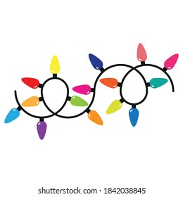 Icono de las luces de Navidad. Ilustración vectorial simple en un fondo blanco.