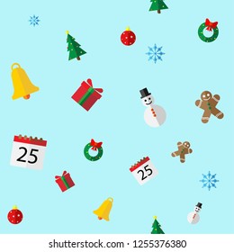 icon of Christmas seamless pattern background - vector illustration