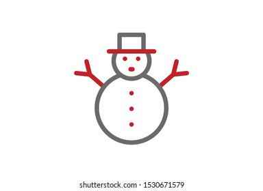 Icon  Christmas Snow Man Simple Design Vector Illustration .