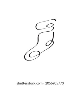 Icon christmas sock line art. Symbol, logo illustration. Outline simple vector illustration. New year illustration. Vector design. Holiday concept. Minimal concept.