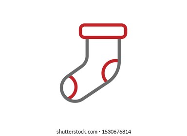 Icon  Christmas Sock Simple Design Vector Illustration .