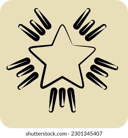 Icon Christmas Stars. related to Stars symbol. hand drawn style. simple design editable. simple vector icons