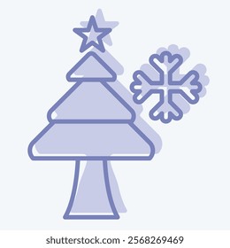 Icon Christmas Tree. related to Winter symbol. two tone style. simple illustration