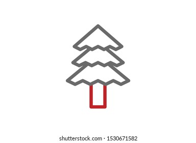 Icon  Christmas Tree Simple Design Vector Illustration .