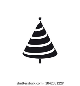 Icon of a Christmas tree. Simple vector illustration on a white background.