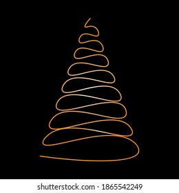 icon christmas tree. stylized Christmas tree on black background. vector illustration