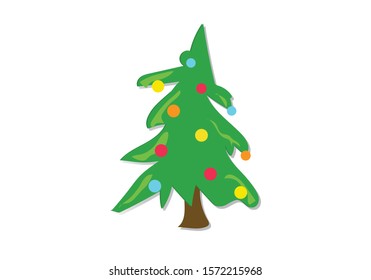 Icon Christmas tree. Vector illustration.