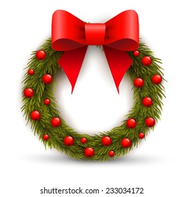 Icon Christmas wreaths on a white background.