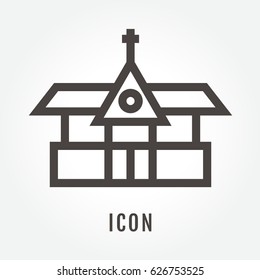 icon Church illustration isolated sign symbol thin line for modern minimalistic flat design vector on white background. logo