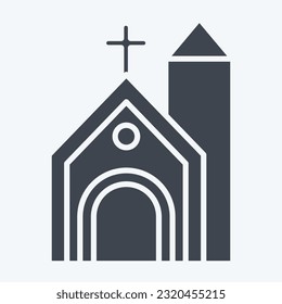 Icon Church. related to Celtic symbol. glyph style. simple design editable. simple illustration