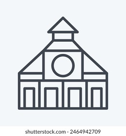 Icon Church. related to City symbol. line style. simple design illustration