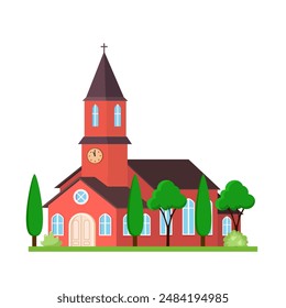 icon church. For web design and application interface, for religion architecture design. Vector illustration flat style