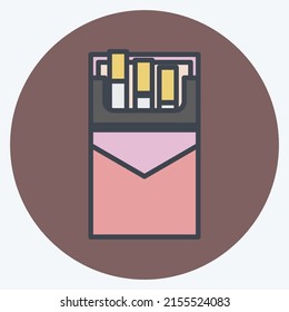 Icon Cigarette Pack. suitable for men accessories symbol. color mate style. simple design editable. design template vector. simple symbol illustration