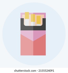 Icon Cigarette Pack. suitable for men accessories symbol. flat style. simple design editable. design template vector. simple symbol illustration