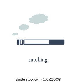 It is an icon of the cigarette. Vector image.