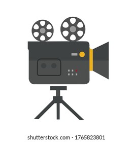 Icon Of The Cinema, Logo Of The Classics. Vector Illustration. Retro Video Camera