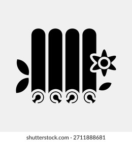 Icon cinnamon. Coffee shop elements. Icon in glyph style.