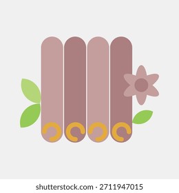 Icono de canela. Elementos de cafetería. Icono en estilo plano.