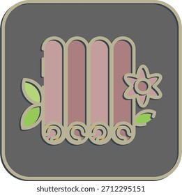 Symbol Zimt. Elemente der Kaffeestube. Symbol im geprägten Stil.